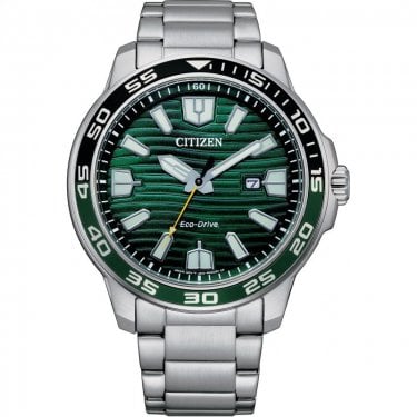 Citizen Gents Sport Green Dial Stainless Steel Watch