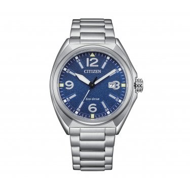 Citizen Gents Sport Military Blue Dial Stainless Steel Eco Drive Watch