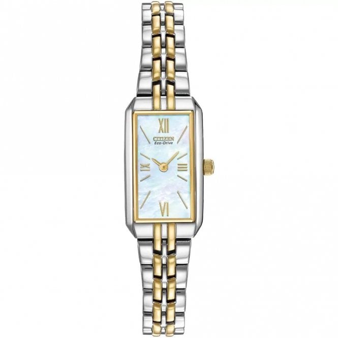 Citizen  Ladies Silhouette Mother of Pearl Dial Two Tone Stainless Steel Eco Drive Watch 