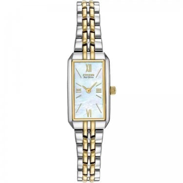 Citizen Ladies Silhouette Mother of Pearl Dial Two Tone Stainless Steel Eco Drive Watch 