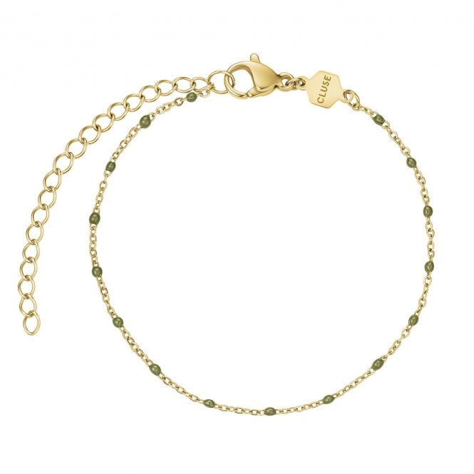 Cluse  Essentielle Green Epoxy Gold Tone Bracelet 16-20cm