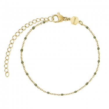 Cluse Essentielle Green Epoxy Gold Tone Bracelet 16-20cm
