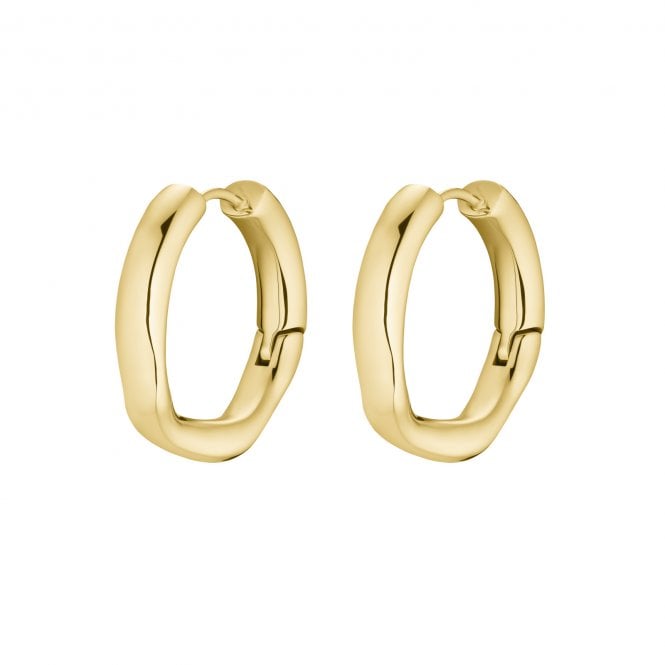 Cluse  Essentielle Irregular Gold Tone Hoop Earrings 22mm