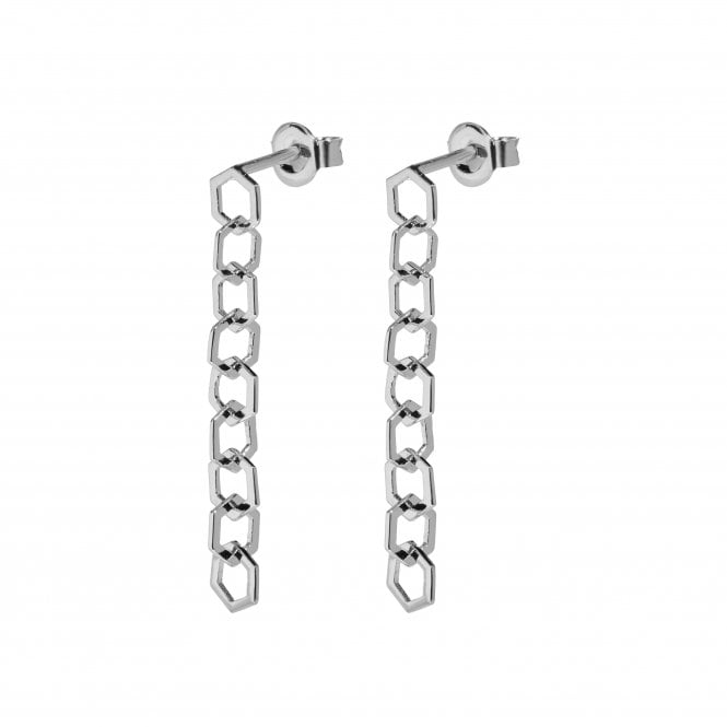 Cluse  Essentielle Open Hexagons Chain Drop Earrings 3.3cm
