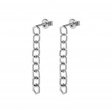 Cluse Essentielle Open Hexagons Chain Drop Earrings 3.3cm