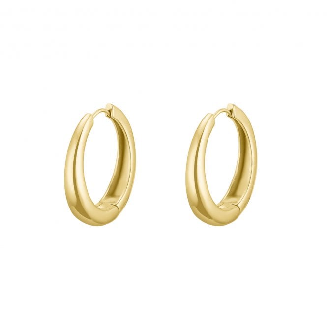 Cluse  Essentielle Round Gold Tone Hoop Earrings 29mm
