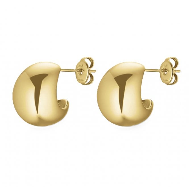 Cluse  Essentielle Small Round Gold Tone Hoop Earrings 16mm