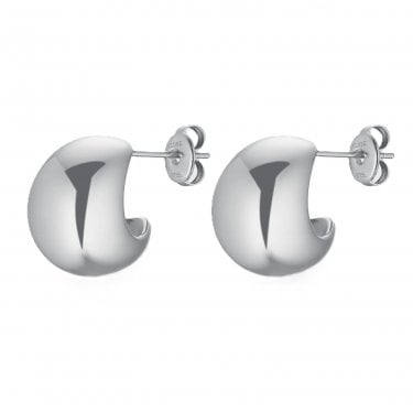 Cluse Essentielle Small Round Silver Tone Hoop Earrings 16mm