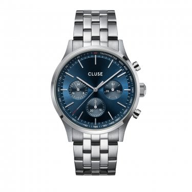 Cluse Gents Anthéor Multifunction Blue Dial Stainless Steel Watch