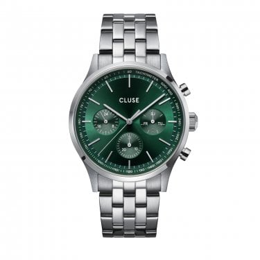 Cluse Gents Anthéor Multifunction Green Dial Stainless Steel Watch