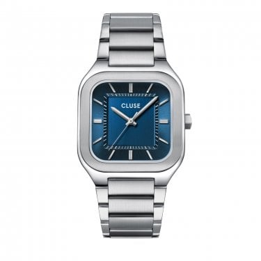 Cluse Gents Quadrus Blue Dial Stainless Steel Watch