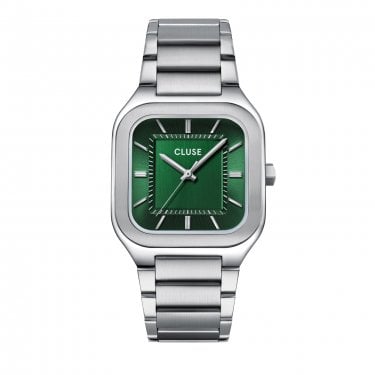 Cluse Gents Quadrus Green Dial Stainless Steel Watch