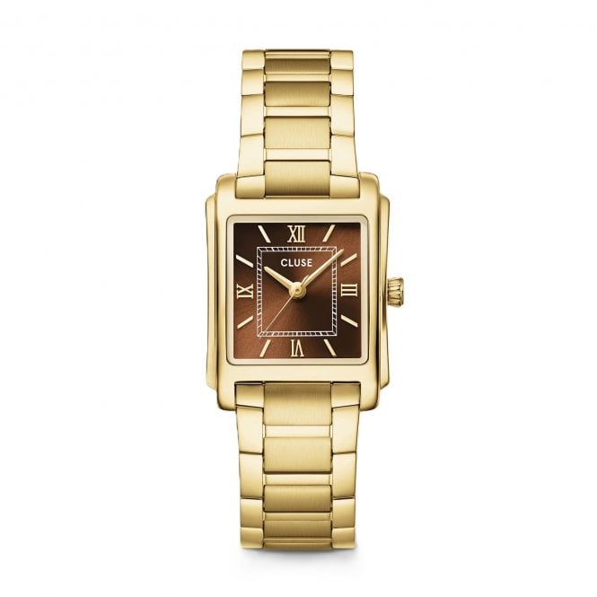 Cluse  Ladies Anglée Brown Dial Gold Tone Stainless Steel Watch
