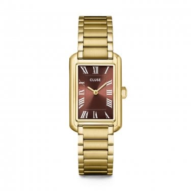 Cluse Ladies Belisenna Mocha Dial Gold Tone Stainless Steel Watch