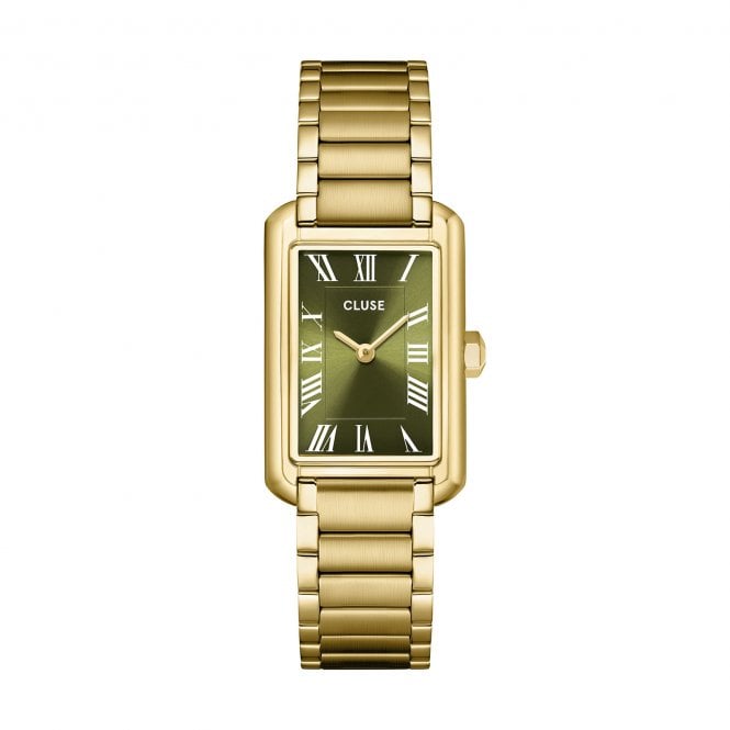 Cluse  Ladies Belisenna Olive Green Dial Gold Tone Stainless Steel Watch