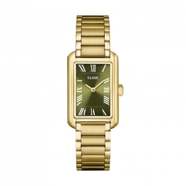 Cluse Ladies Belisenna Olive Green Dial Gold Tone Stainless Steel Watch