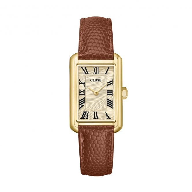 Cluse  Ladies Belisenna Sand Textured Dial Nutshell Leather Strap Watch
