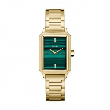 Cluse Ladies Fluette Green Dial Gold Tone Stainless Steel Watch 
