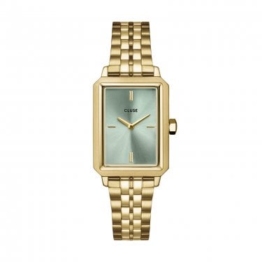 Cluse Ladies Fluette Sage Green Dial Gold Tone Stainless Steel Watch
