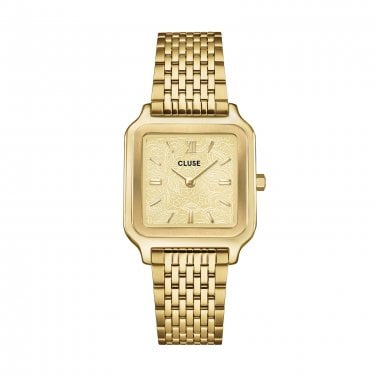 Cluse Ladies Gracieuse Lace Textured Dial Gold Tone Stainless Steel Watch