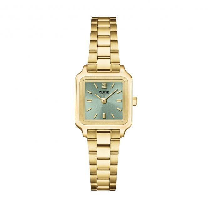 Cluse  Ladies Gracieuse Mini Sage Green Dial Gold Tone Stainless Steel Watch