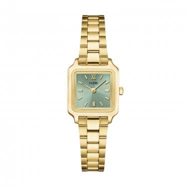 Cluse Ladies Gracieuse Mini Sage Green Dial Gold Tone Stainless Steel Watch