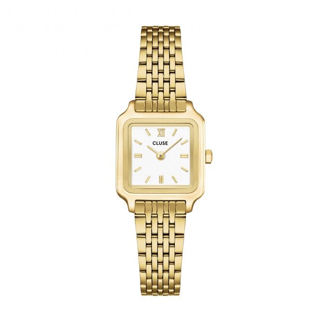 Cluse  Ladies Gracieuse Mini White Dial Gold Tone Stainless Steel Watch