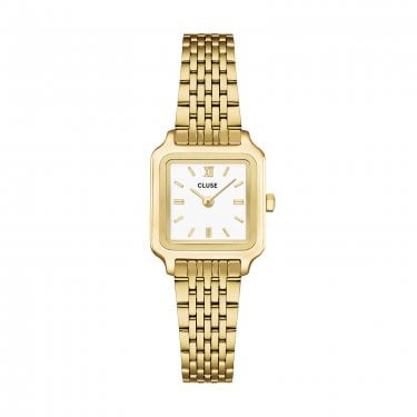 Cluse Ladies Gracieuse Mini White Dial Gold Tone Stainless Steel Watch