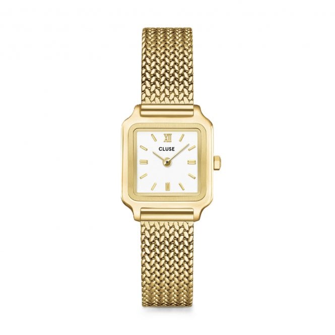 Cluse  Ladies Gracieuse Mini White Dial Gold Tone Stainless Steel Watch