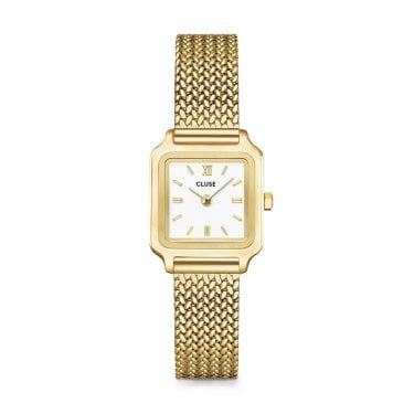 Cluse Ladies Gracieuse Mini White Dial Gold Tone Stainless Steel Watch