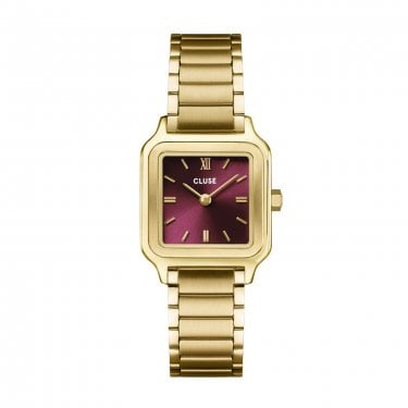 Cluse Ladies Gracieuse Petite Dark Cherry Dial Gold Tone Stainless Steel Watch
