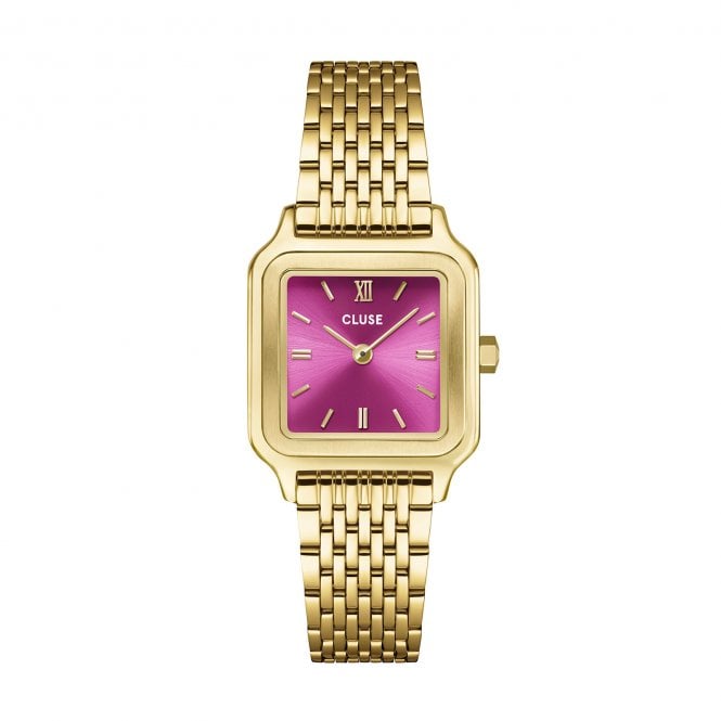 Cluse  Ladies Gracieuse Petite Fuchsia Pink Dial Gold Tone Stainless Steel Watch