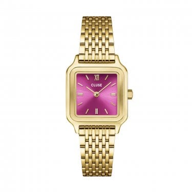 Cluse Ladies Gracieuse Petite Fuchsia Pink Dial Gold Tone Stainless Steel Watch