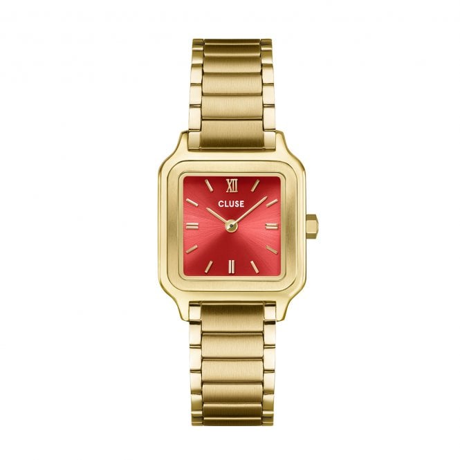 Cluse  Ladies Gracieuse Petite Watermelon Red Dial Gold Tone Stainless Steel Watch