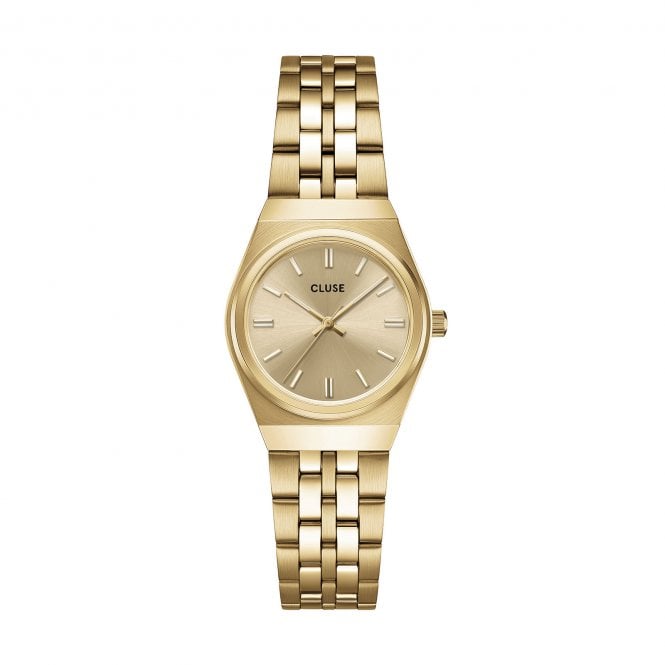 Cluse  Ladies Retro 70's Mini Gold Dial Gold Stainless Steel Watch