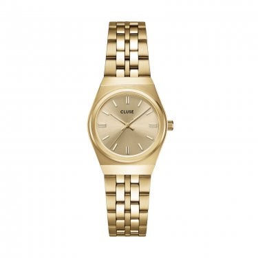 Cluse Ladies Retro 70's Mini Gold Dial Gold Stainless Steel Watch