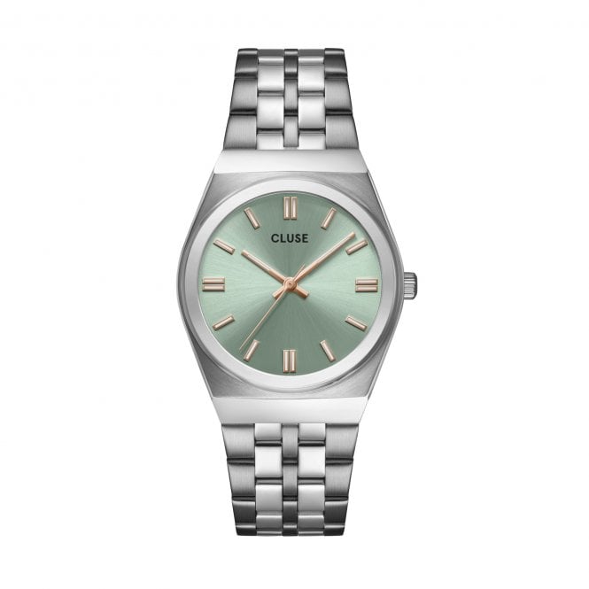 Cluse  Ladies Retro 70's Sage Green Dial Stainless Steel Watch