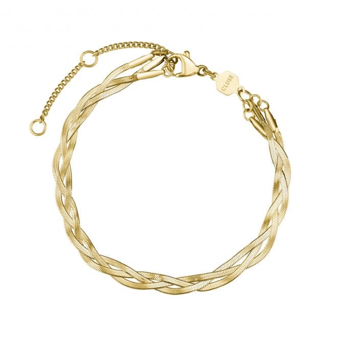 Cluse  Élevé Braided Snake Gold Tone Bracelet 16 - 20cm