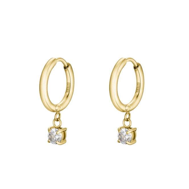 Cluse  Élevé CZ Gold Tone Drop Earrings 2cm