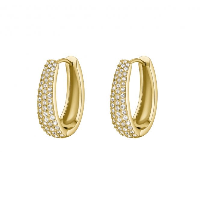 Cluse  Élevé CZ Gold Tone Drop Hoop Earrings 19mm
