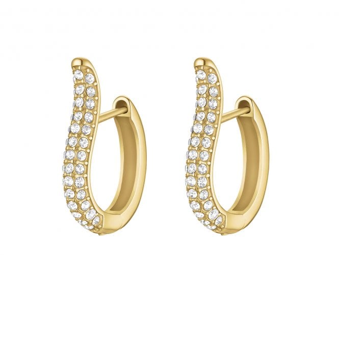 Cluse  Élevé CZ Tear Gold Tone Hoop Earrings 9mm