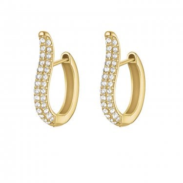 Cluse Élevé CZ Tear Gold Tone Hoop Earrings 9mm