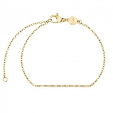Cluse Élevé Flat CZ Chain Gold Tone Bracelet 16-20cm