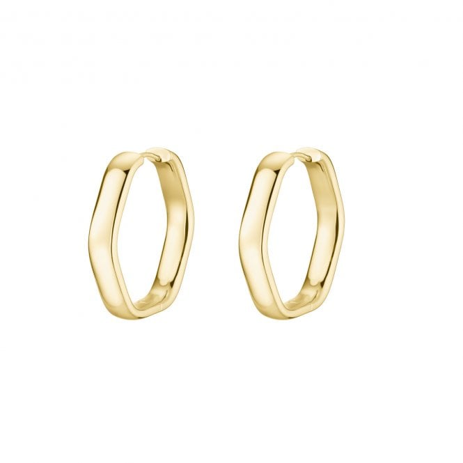 Cluse  Élevé Hexagon Gold Tone Hoop Earrings 30mm