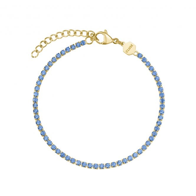 Cluse  Élevé Kyanite Blue CZ Gold Tone Tennis Bracelet 16 - 20cm