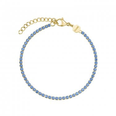 Cluse Élevé Kyanite Blue CZ Gold Tone Tennis Bracelet 16 - 20cm