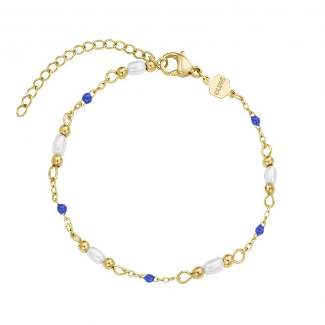 Cluse  Élevé Pearl & Blue Epoxy Gold Tone Bracelet 16 - 20cm