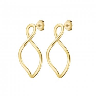 Cluse Élevé Twisted Gold Tone Hoop Earrings 35mm