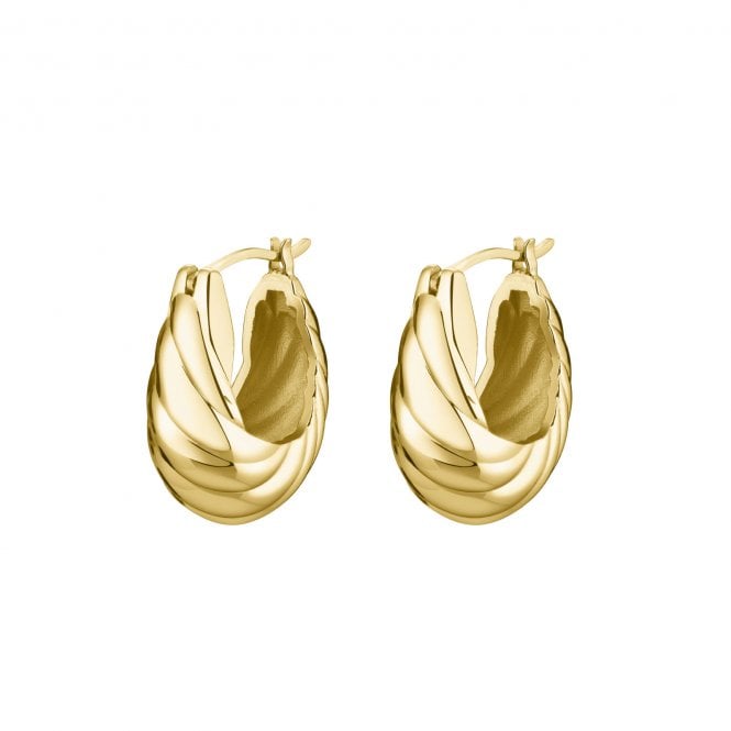 Cluse  Élevé Waved Gold Tone Hoop Earrings 20mm