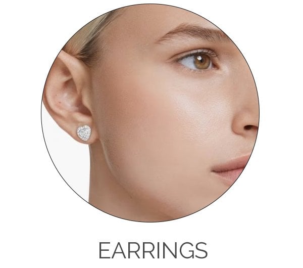Heart-shaped crystal stud earrings